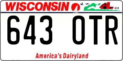 WI license plate 643OTR