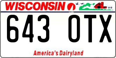WI license plate 643OTX