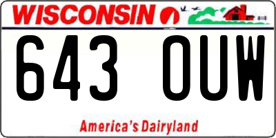 WI license plate 643OUW