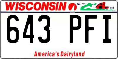 WI license plate 643PFI