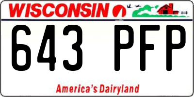 WI license plate 643PFP