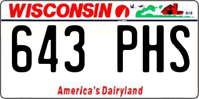 WI license plate 643PHS