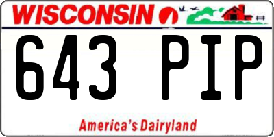 WI license plate 643PIP