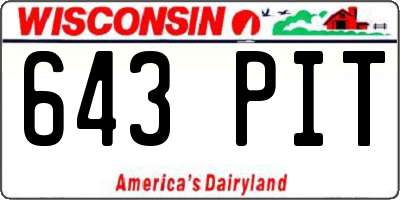 WI license plate 643PIT