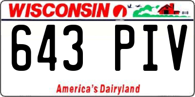 WI license plate 643PIV