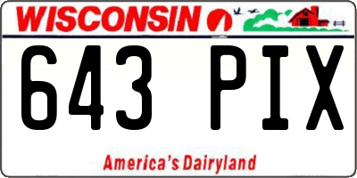 WI license plate 643PIX