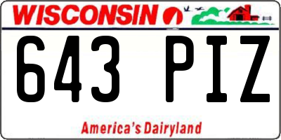 WI license plate 643PIZ