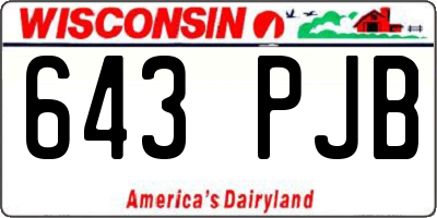 WI license plate 643PJB