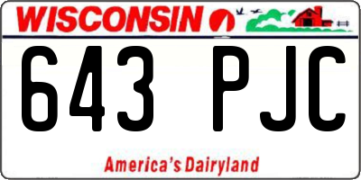 WI license plate 643PJC