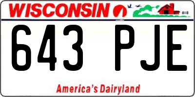 WI license plate 643PJE