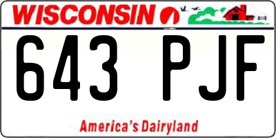 WI license plate 643PJF