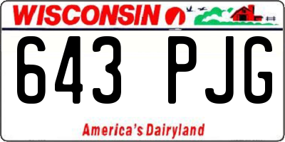 WI license plate 643PJG