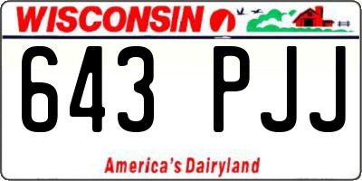 WI license plate 643PJJ