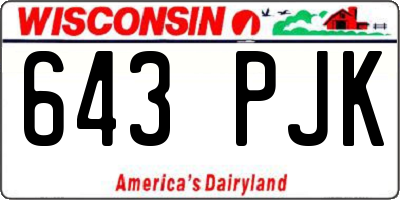 WI license plate 643PJK