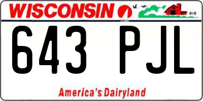 WI license plate 643PJL