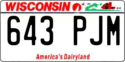 WI license plate 643PJM