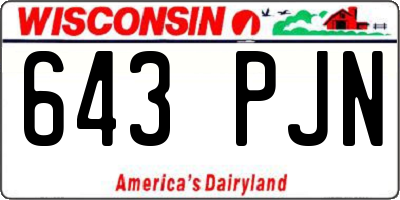 WI license plate 643PJN