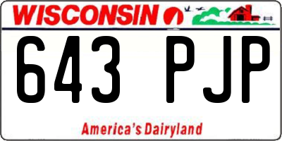WI license plate 643PJP
