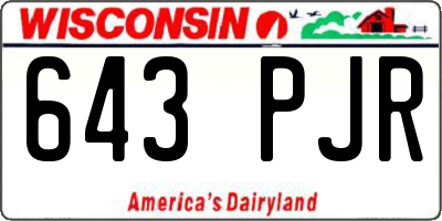 WI license plate 643PJR