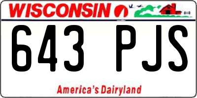 WI license plate 643PJS