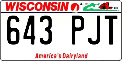 WI license plate 643PJT
