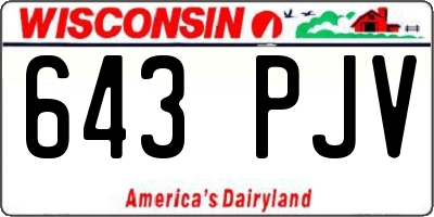 WI license plate 643PJV