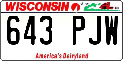 WI license plate 643PJW