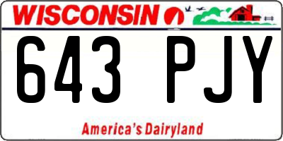 WI license plate 643PJY