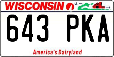 WI license plate 643PKA