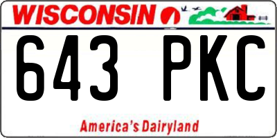 WI license plate 643PKC