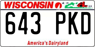 WI license plate 643PKD