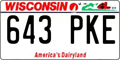 WI license plate 643PKE