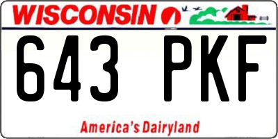 WI license plate 643PKF
