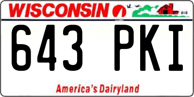 WI license plate 643PKI