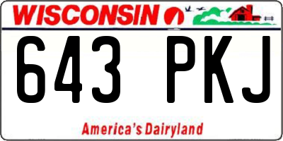 WI license plate 643PKJ