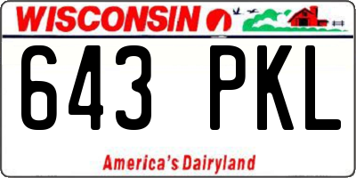 WI license plate 643PKL