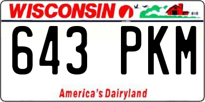 WI license plate 643PKM
