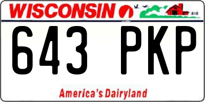 WI license plate 643PKP