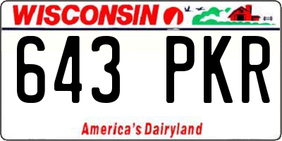 WI license plate 643PKR