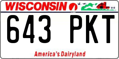 WI license plate 643PKT