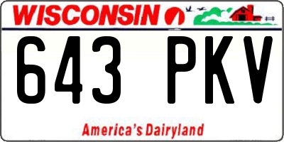 WI license plate 643PKV