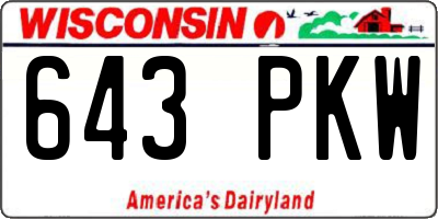 WI license plate 643PKW
