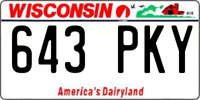 WI license plate 643PKY