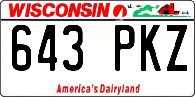 WI license plate 643PKZ
