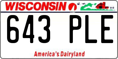 WI license plate 643PLE