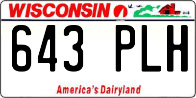 WI license plate 643PLH