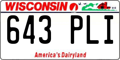 WI license plate 643PLI