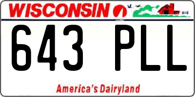 WI license plate 643PLL