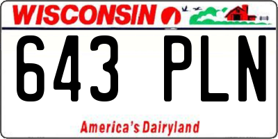 WI license plate 643PLN
