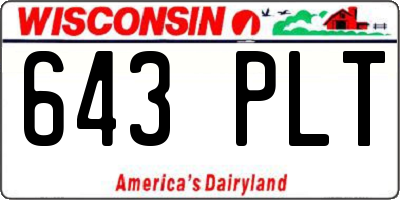 WI license plate 643PLT